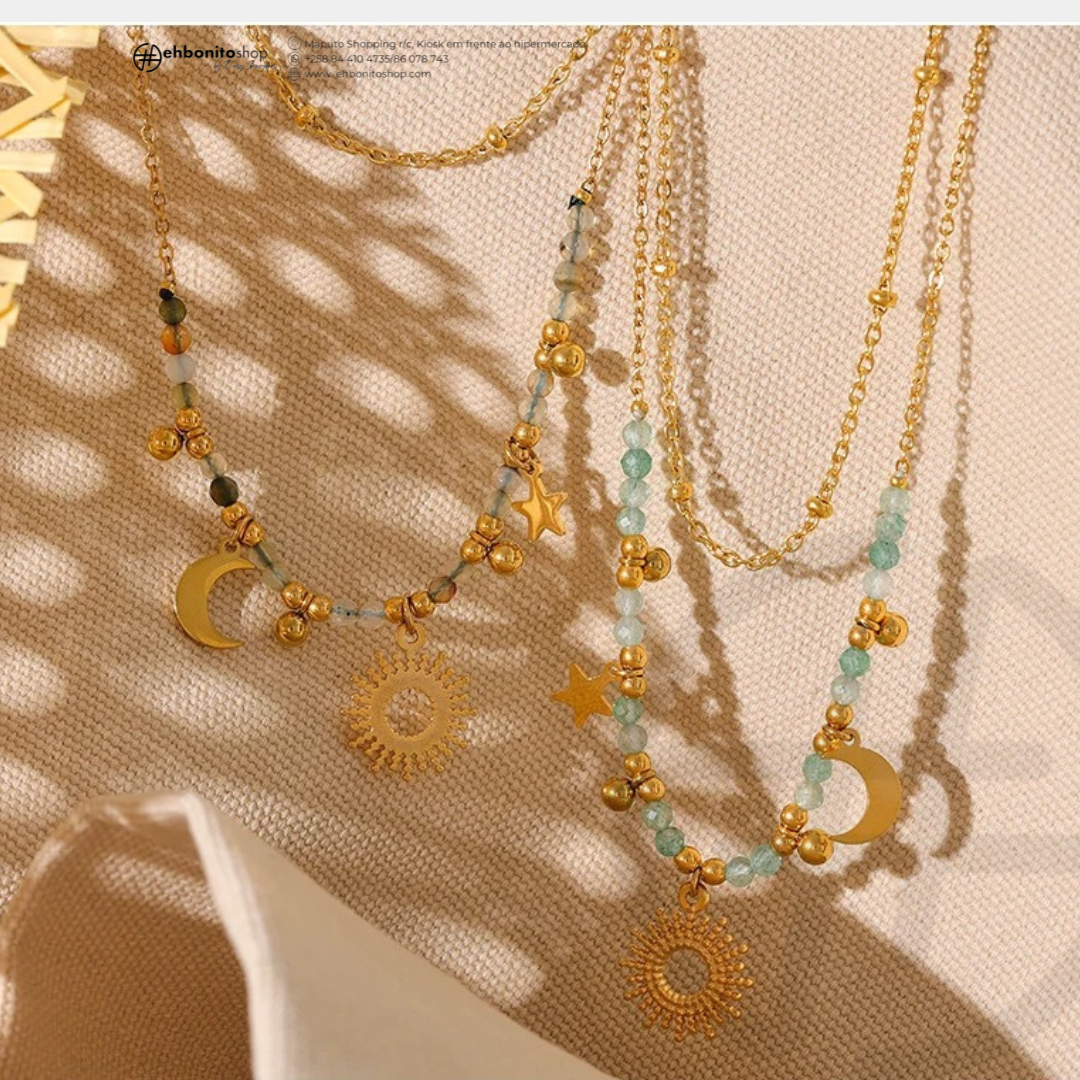 ZOE - COLAR CELESTIAL banho Ouro 18K - EhbonitoshopMoz