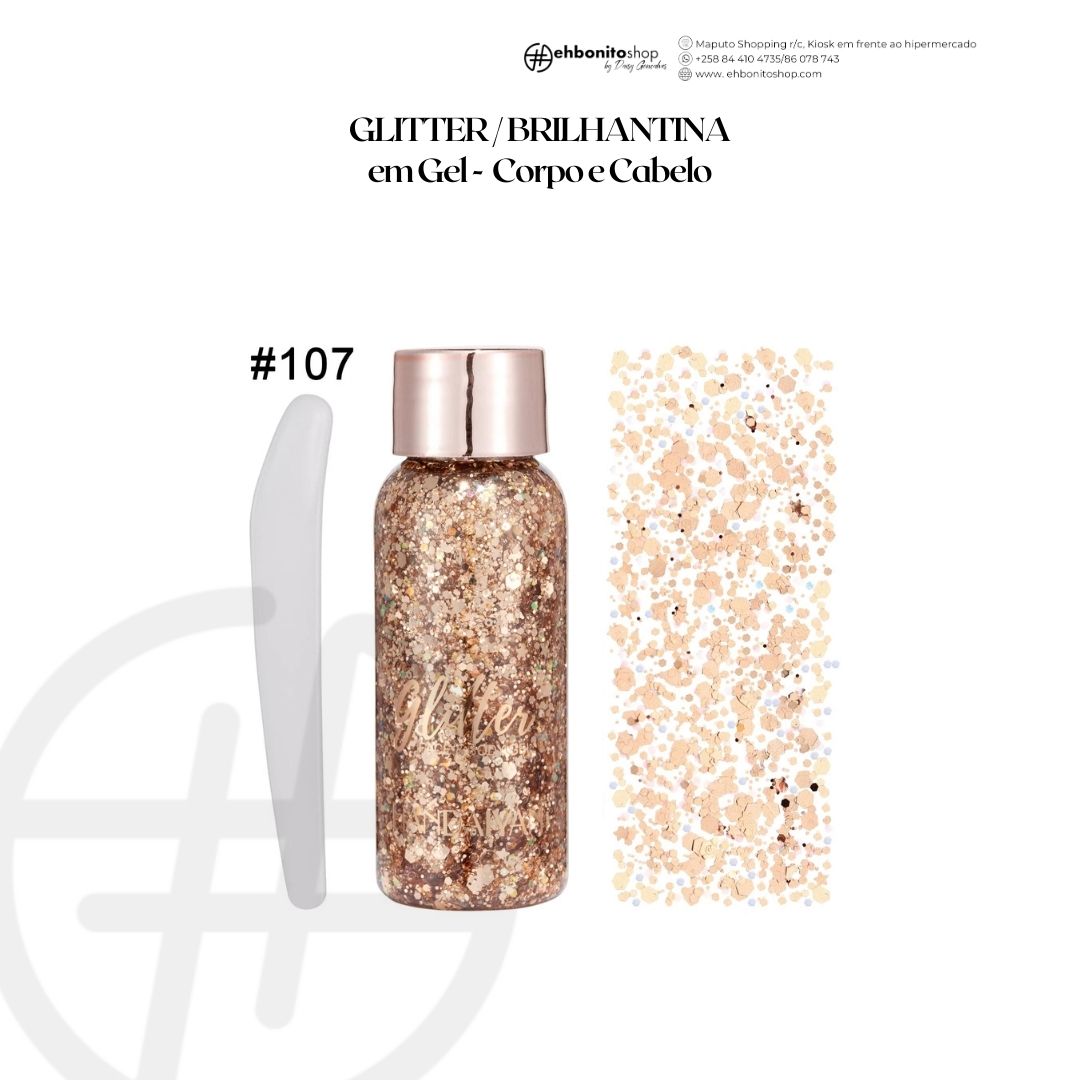 GLITTER / BRILHANTINA em Gel - Corpo e Cabelo - EhbonitoshopMoz