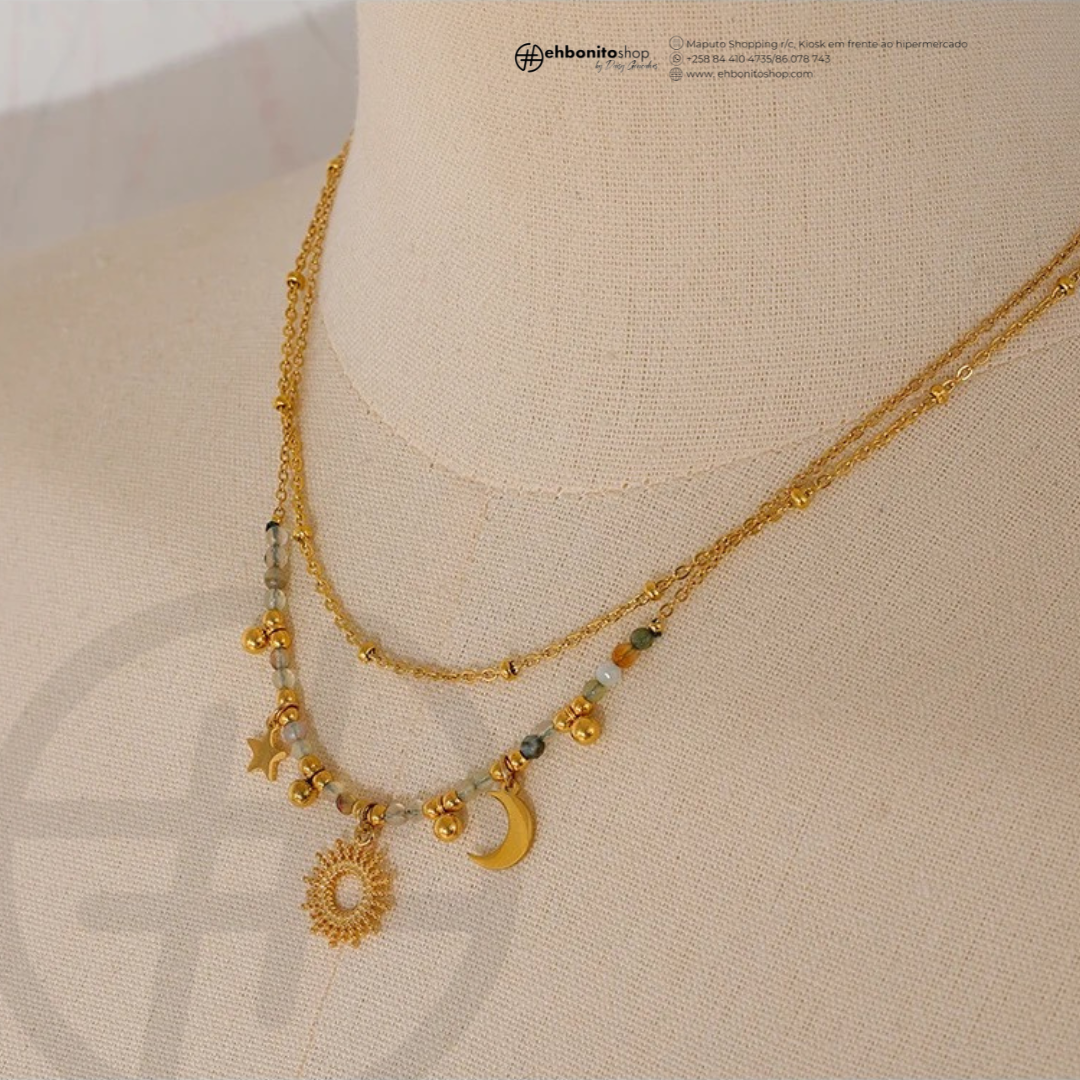 ZOE - COLAR CELESTIAL banho Ouro 18K - EhbonitoshopMoz