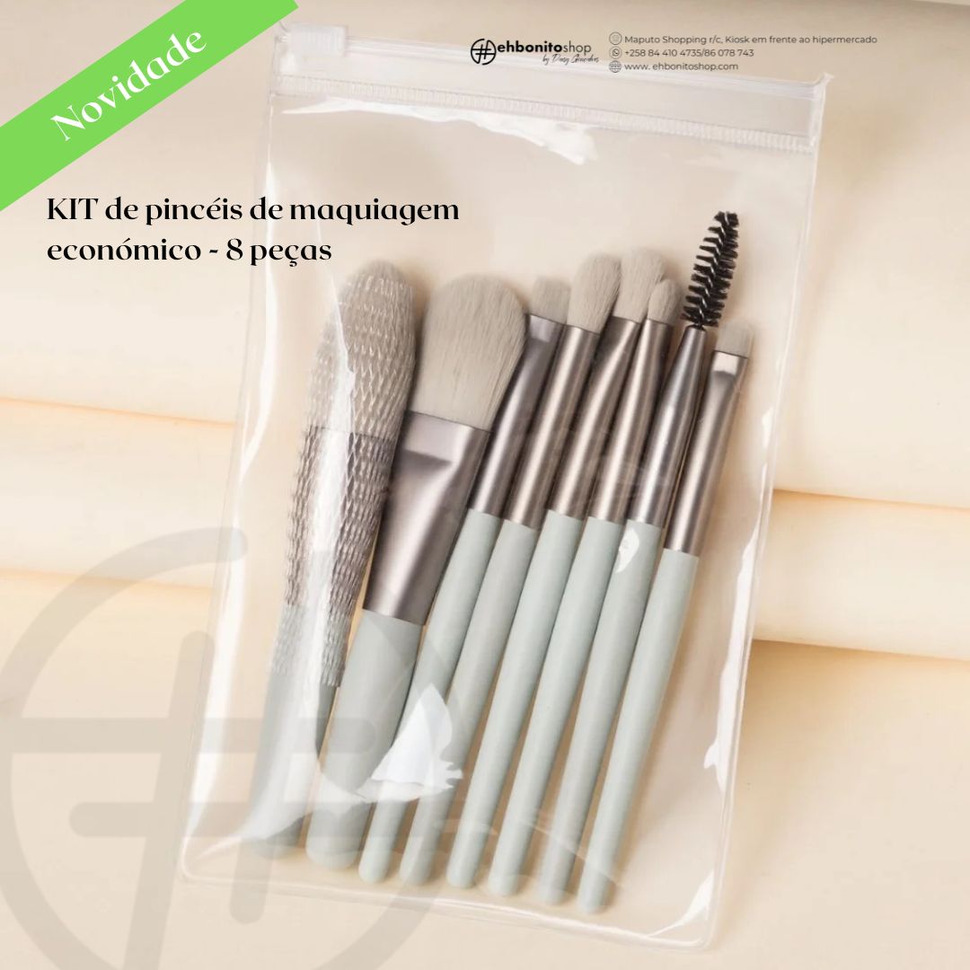 KIT de pincéis de maquiagem económico - 8 peças - EhbonitoshopMoz