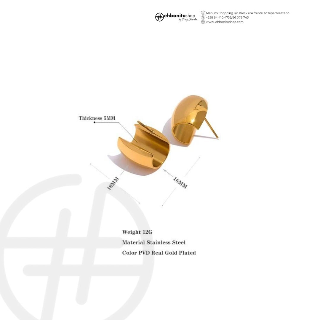 Daisy - Semi argolas de pino banhado a ouro de 18k - EhbonitoshopMoz