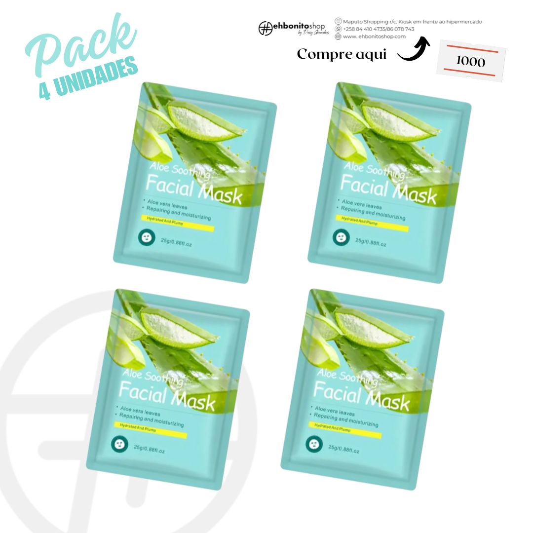 Máscara Facial em folha de Aloe vera - EhbonitoshopMoz