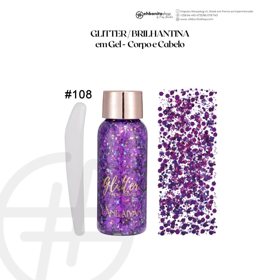 GLITTER / BRILHANTINA em Gel - Corpo e Cabelo - EhbonitoshopMoz