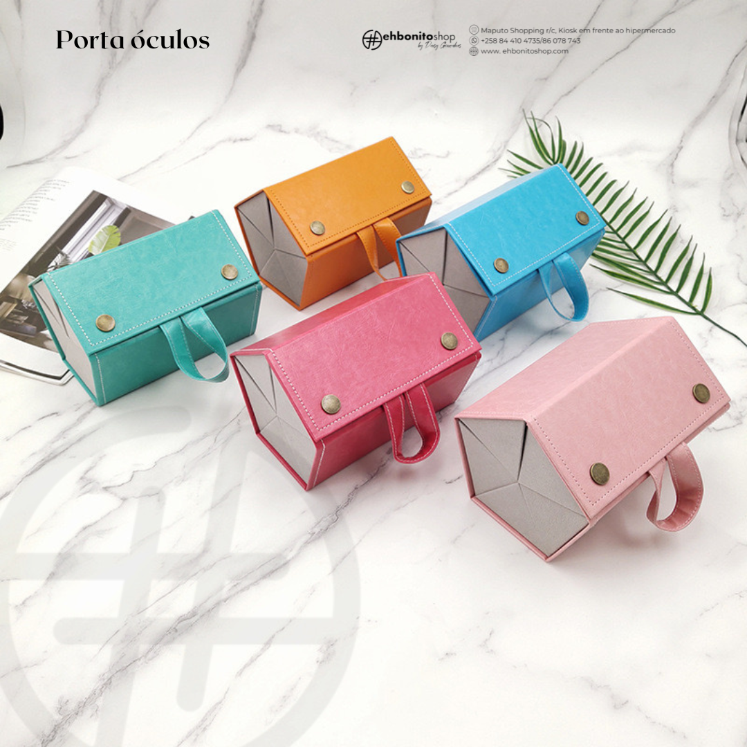 Organizador de Óculos com 5 Compartimentos, Caixa de Armazenamento de Óculos em PU, Expositor para Múltiplos Óculos - EhbonitoshopMoz