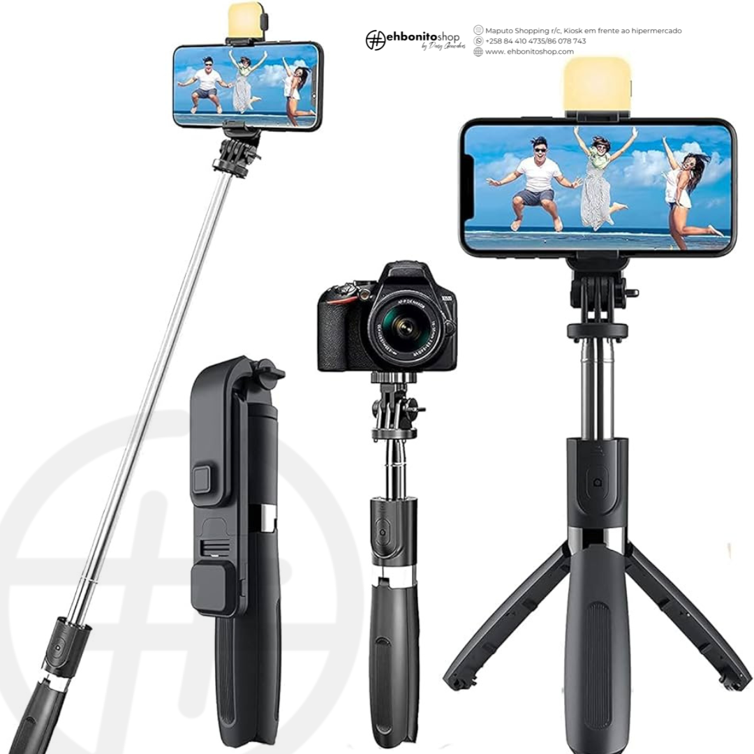 Selfie Stick Tripod Modelo R1S 3 em 1