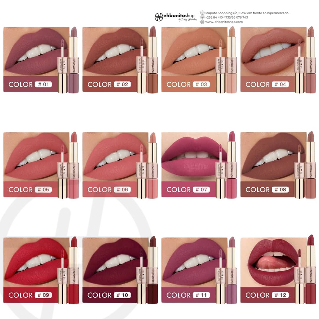 O.TWO.O Matte Lipstick e Liquid Lipstick 2 EM 1 - k - EhbonitoshopMoz