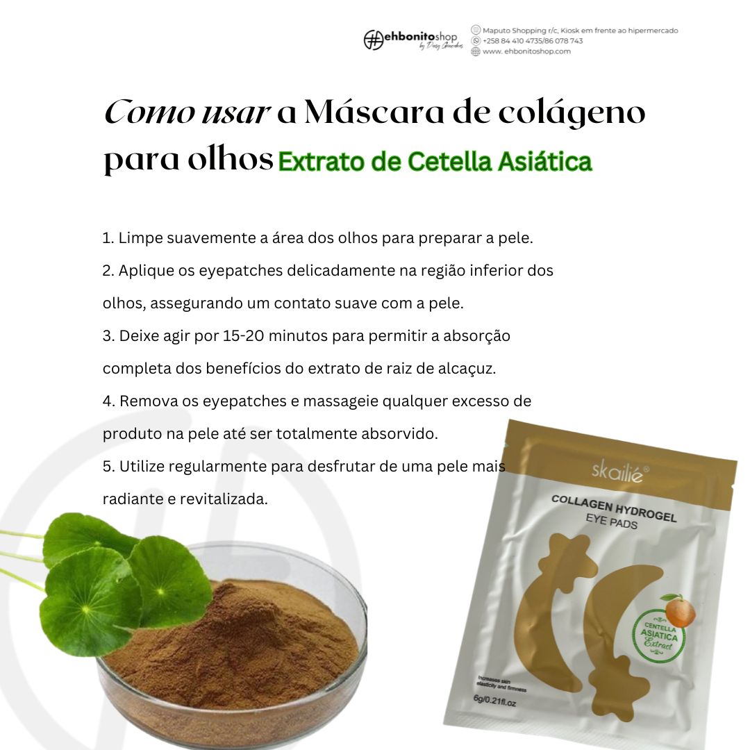 Máscara de Olhos extrato Cetella asiática - Anti envelhecimento - SKAILIE - EhbonitoshopMoz