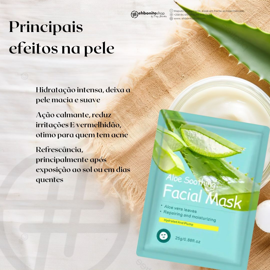 Máscara Facial em folha de Aloe vera - EhbonitoshopMoz