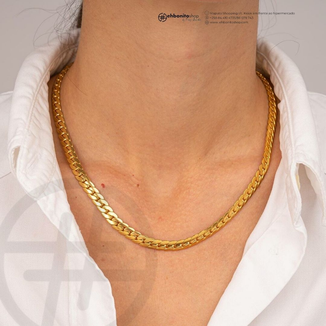 Maria - corrente banhado a ouro de 18k - EhbonitoshopMoz