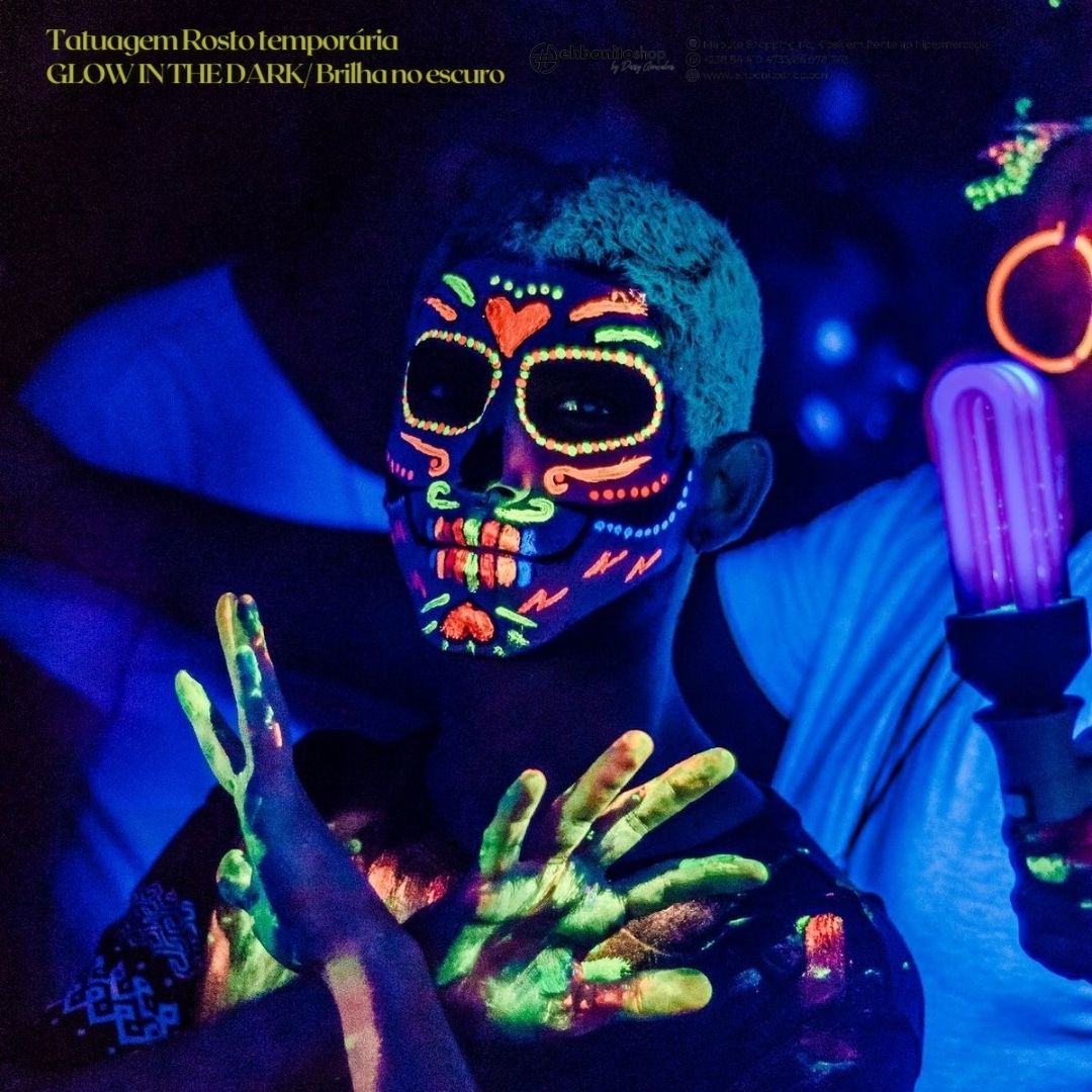 Tatuagem Rosto temporária GLOW IN THE DARK/ Brilha no escuro - EhbonitoshopMoz