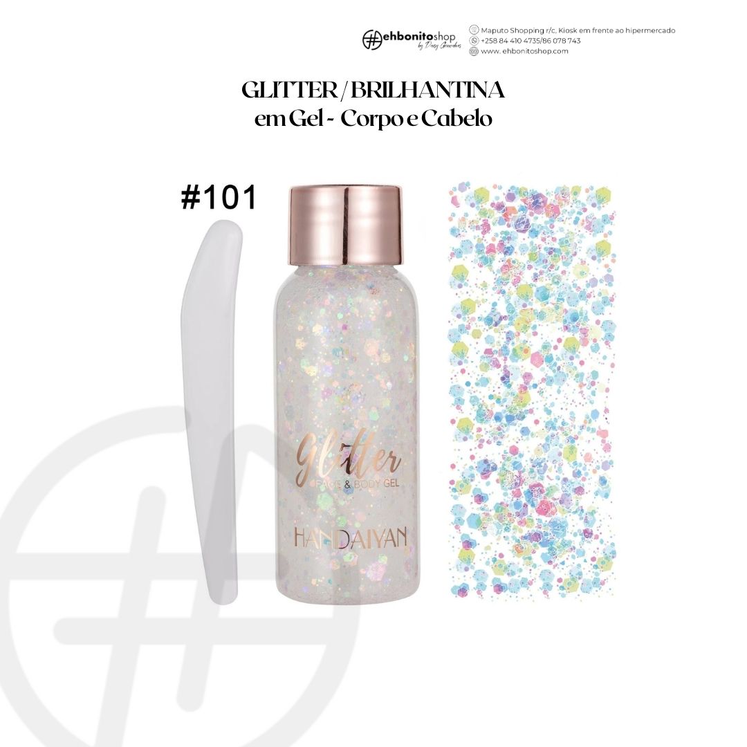 GLITTER / BRILHANTINA em Gel - Corpo e Cabelo - EhbonitoshopMoz