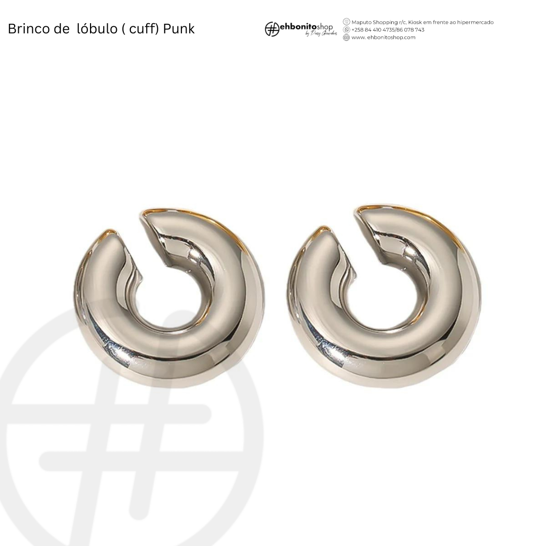 PUNK - BRINCO para Lóbulo ( Cuff) banhado a ouro de 18k - EhbonitoshopMoz