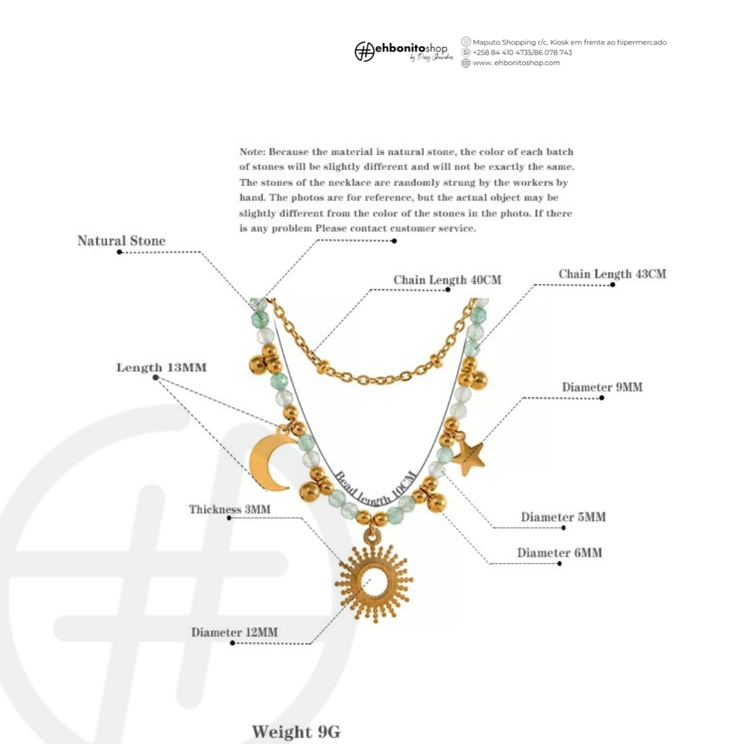 ZOE - COLAR CELESTIAL banho Ouro 18K - EhbonitoshopMoz
