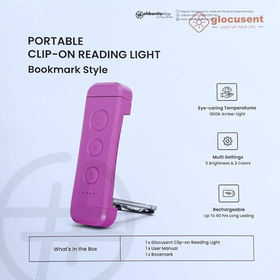 Luz de Leitura LED, 3 modos - Glocusent - EhbonitoshopMoz