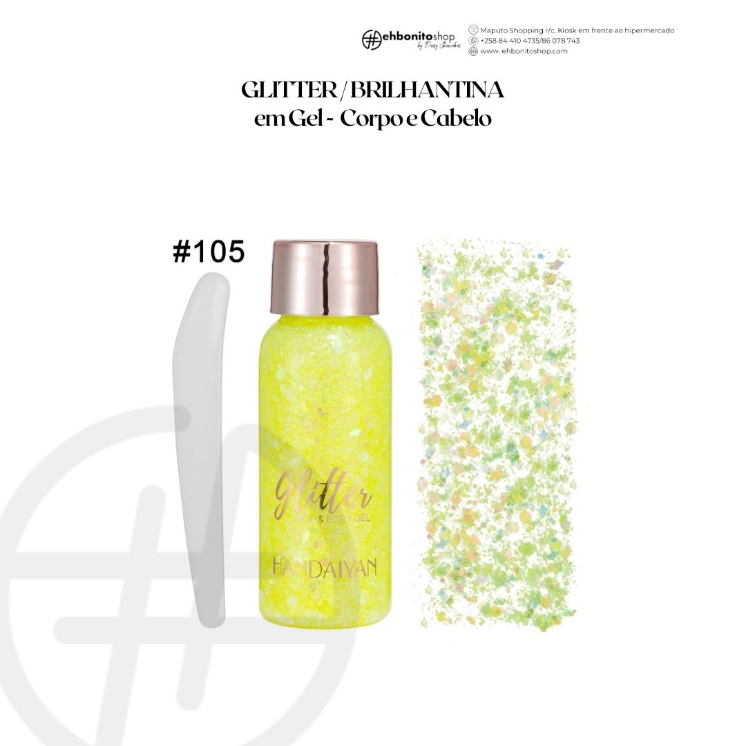 GLITTER / BRILHANTINA em Gel - Corpo e Cabelo - EhbonitoshopMoz