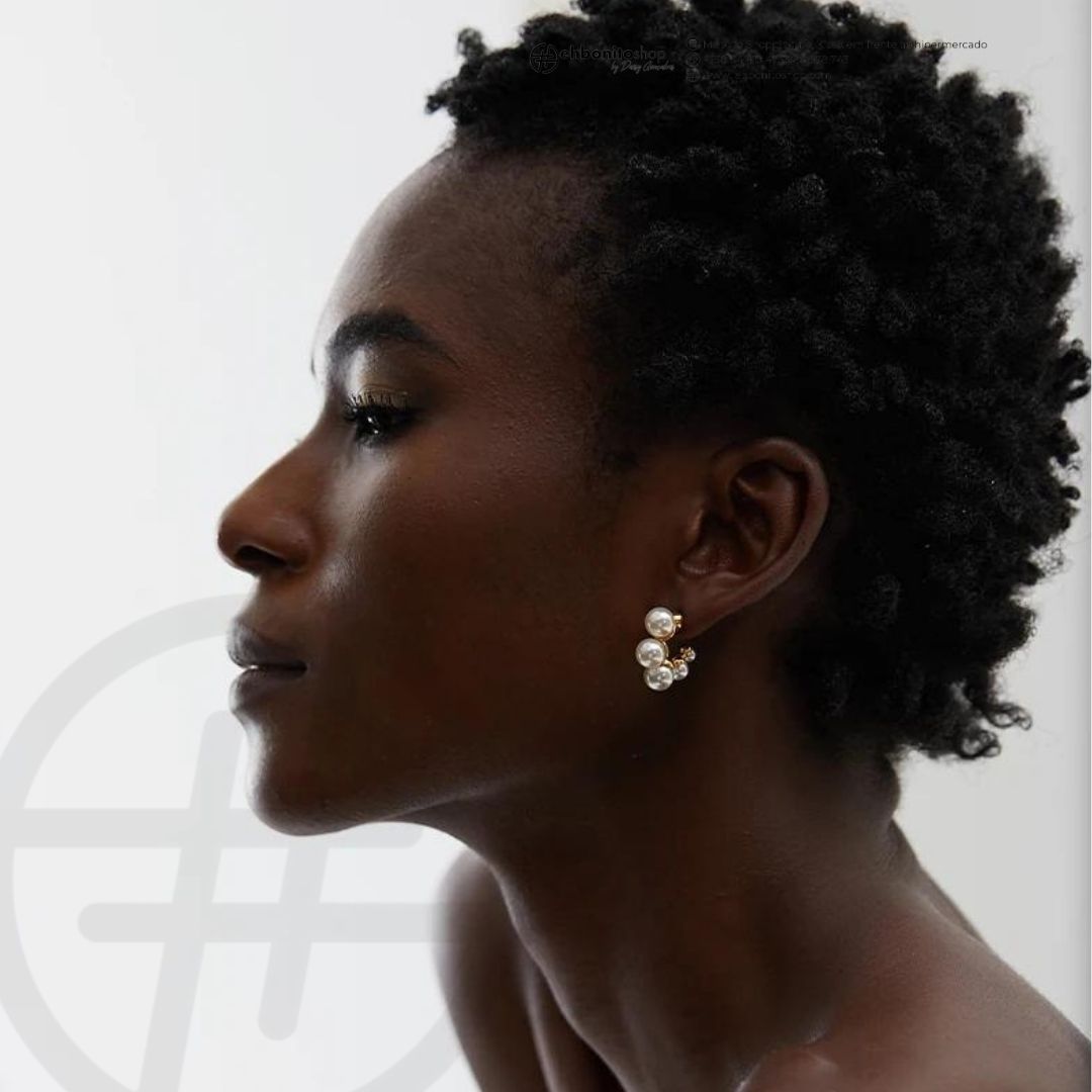 Lena - Argolas com perolas banhado a ouro de 18k - EhbonitoshopMoz