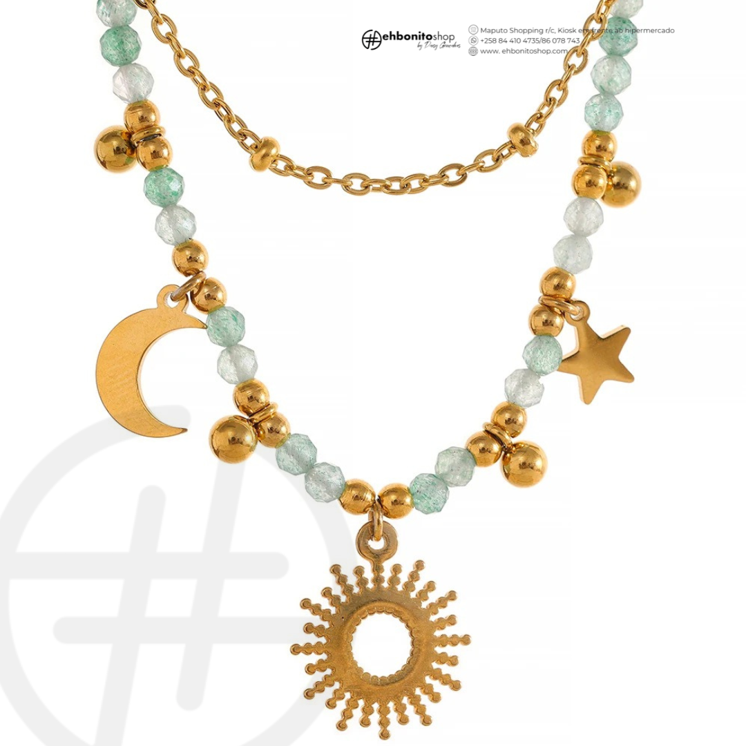 ZOE - COLAR CELESTIAL banho Ouro 18K - EhbonitoshopMoz