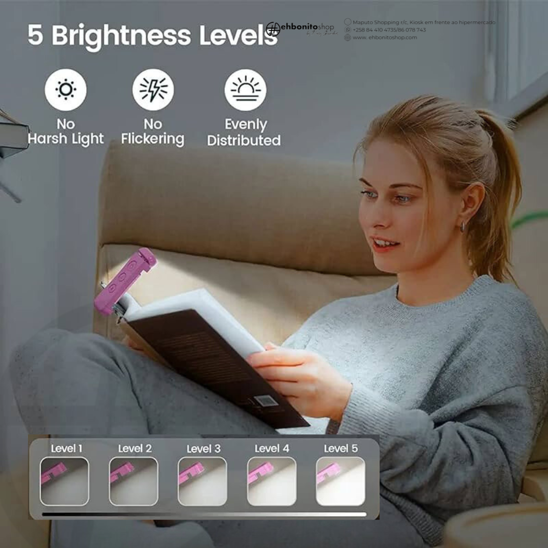 Luz de Leitura LED, 3 modos - Glocusent - EhbonitoshopMoz