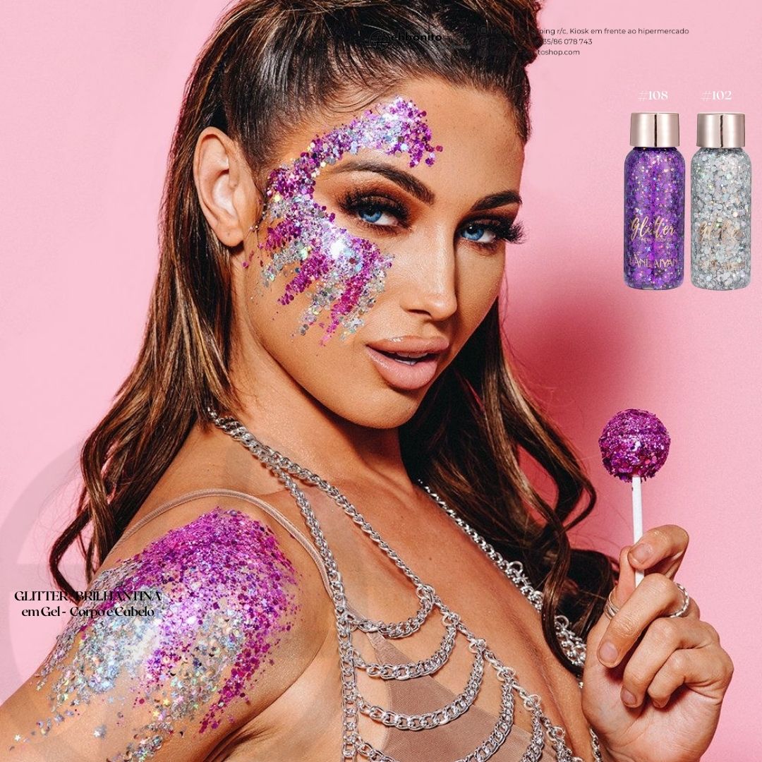 GLITTER / BRILHANTINA em Gel - Corpo e Cabelo - EhbonitoshopMoz