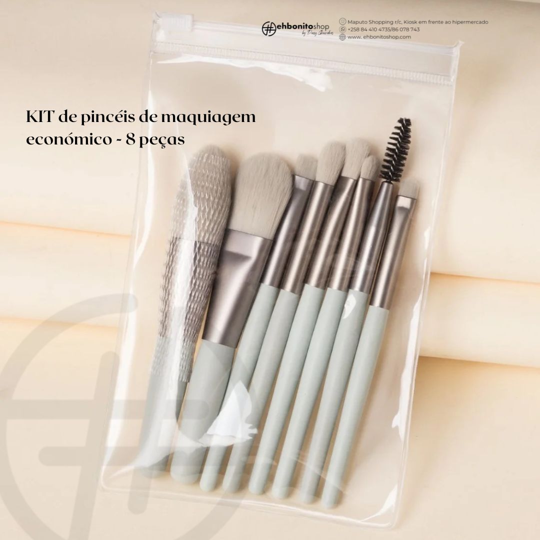 KIT de pincéis de maquiagem económico - 8 peças - EhbonitoshopMoz