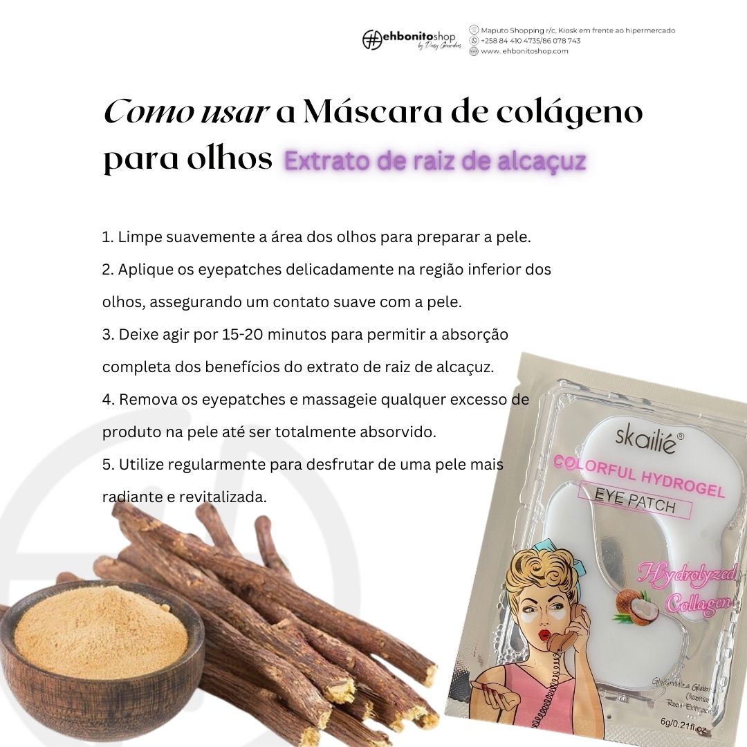 Máscara de Olhos extrato de raiz de alcaçuz - Olheiras - SKAILIE - EhbonitoshopMoz
