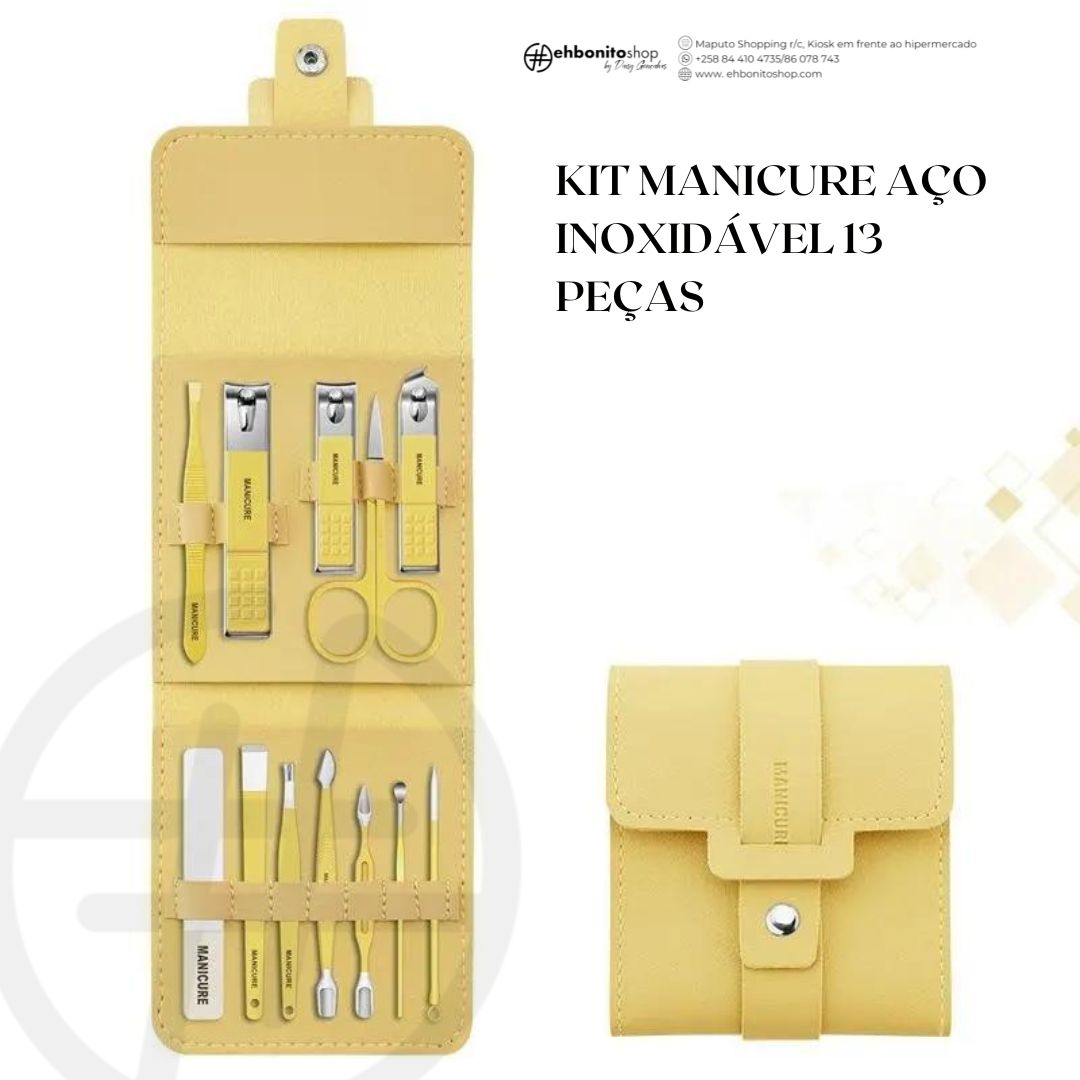 KIT MANICURE AÇO INOXIDÁVEL 13 PEÇAS - EhbonitoshopMoz
