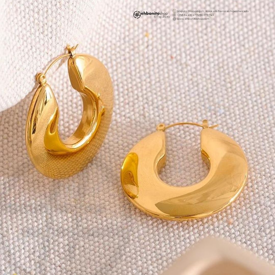 Kaya - Argolas banhado a ouro de 18k - EhbonitoshopMoz