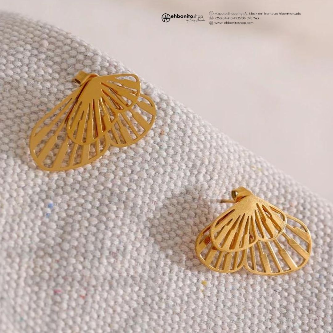 Liriel - brincos borboleta multi uso banhado a ouro de 18k - EhbonitoshopMoz
