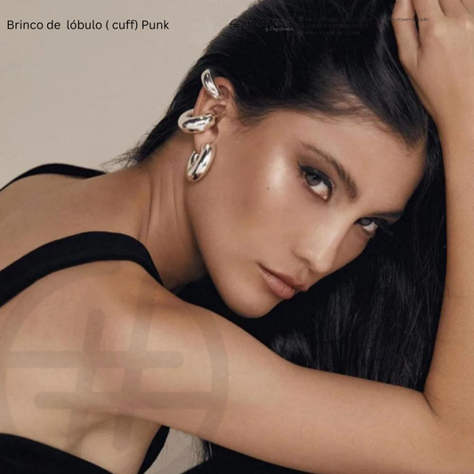 PUNK - BRINCO para Lóbulo ( Cuff) banhado a ouro de 18k - EhbonitoshopMoz