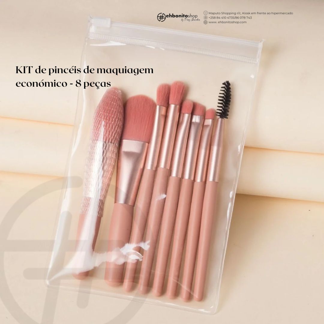 KIT de pincéis de maquiagem económico - 8 peças - EhbonitoshopMoz