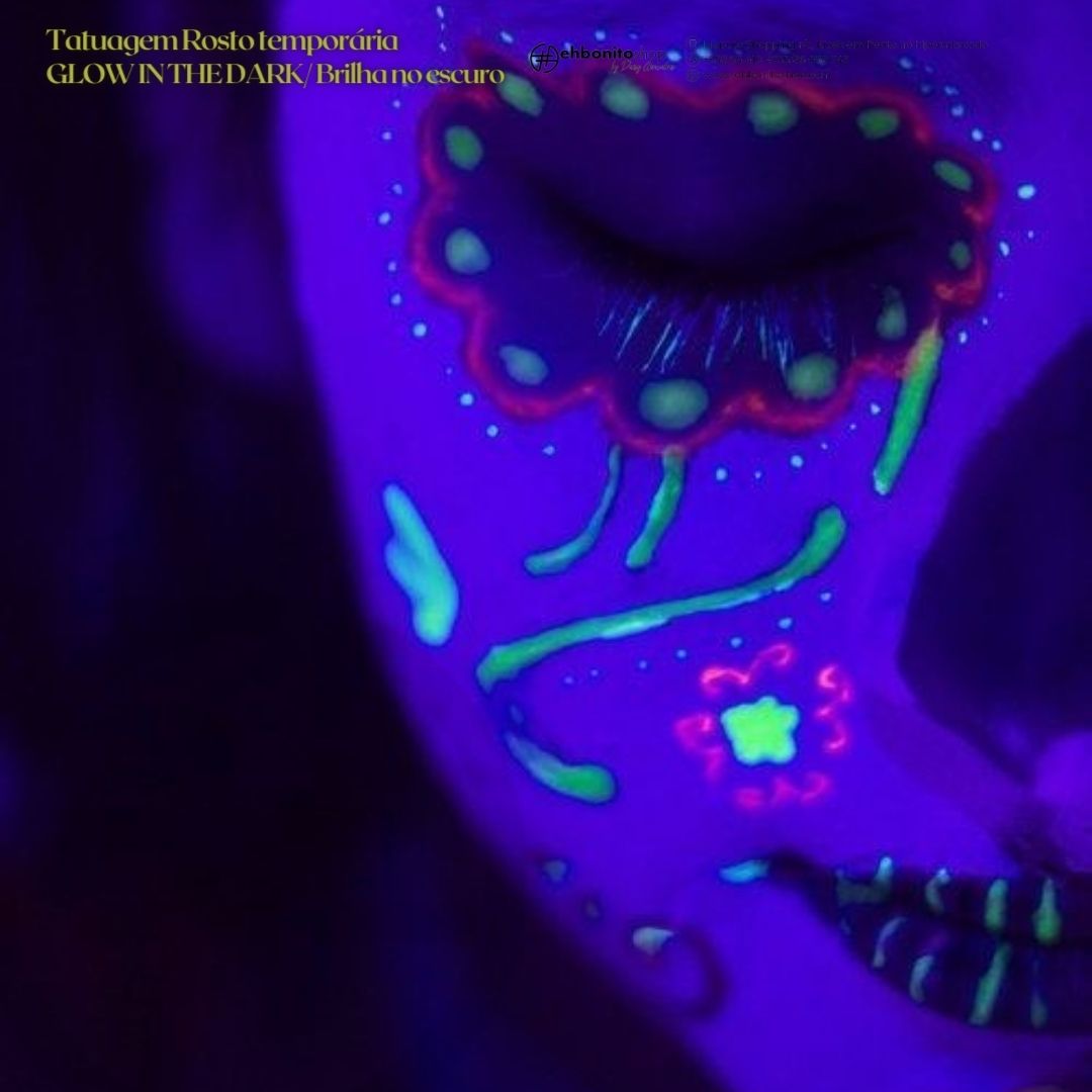 Tatuagem Rosto temporária GLOW IN THE DARK/ Brilha no escuro - EhbonitoshopMoz
