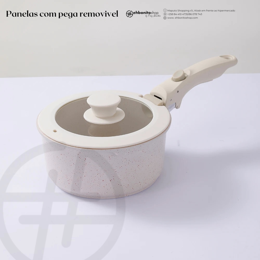 Conjunto de Panelas Antiaderentes com Cabo Removível, Compatível com Indução e Forno - EhbonitoshopMoz