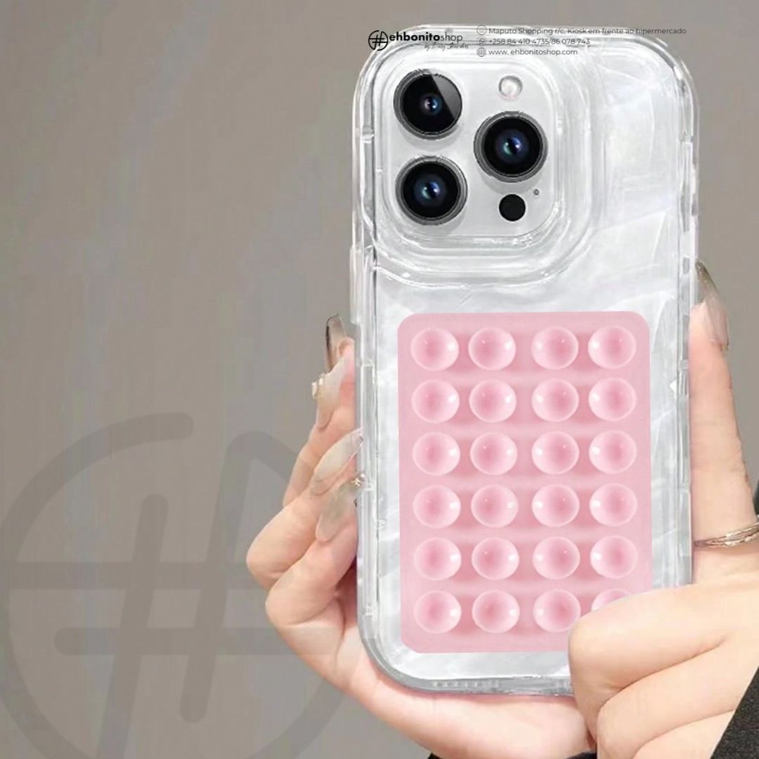 Suporte de Celular com Ventosas de Silicone – Suporte Adesivo com Fixação Forte para Selfies e Vídeos – Durável e Fácil de Usar – Compatível com iPhone e Android – 5,7 cm x 8,2 cm