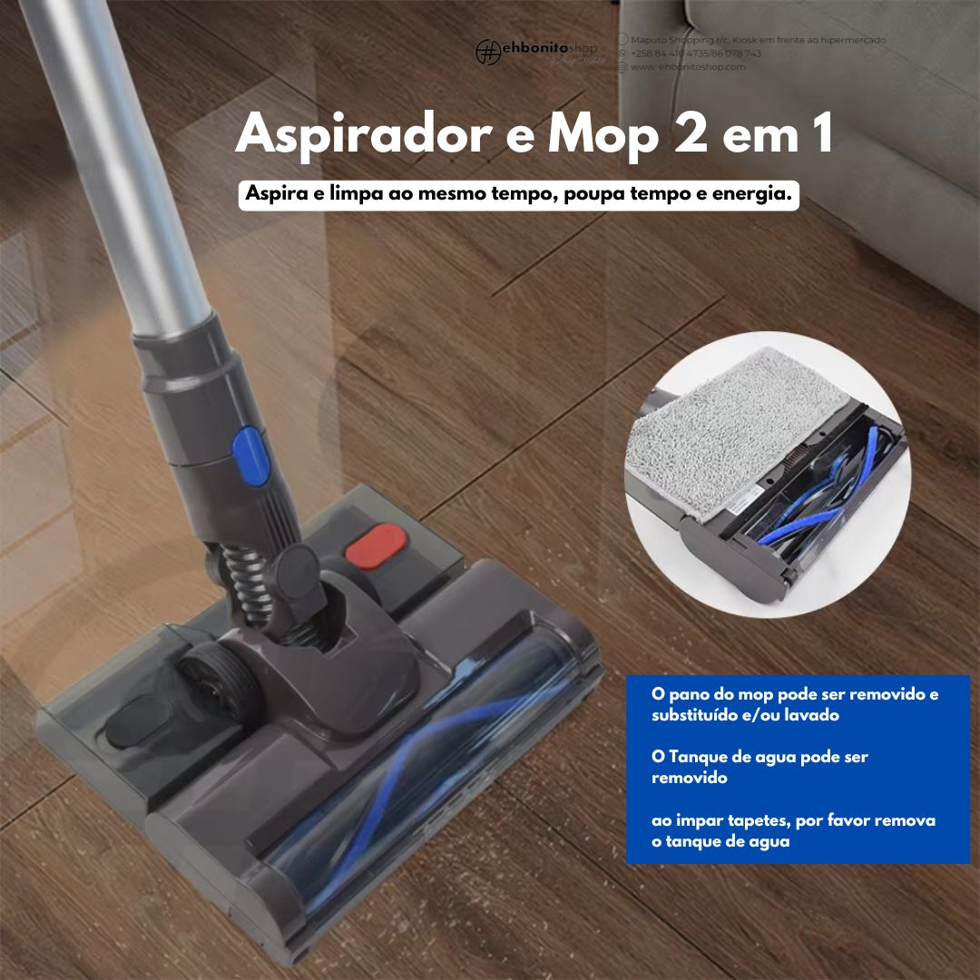 PRE VENDA-Aspirador e MOP sem fio 2 em 1