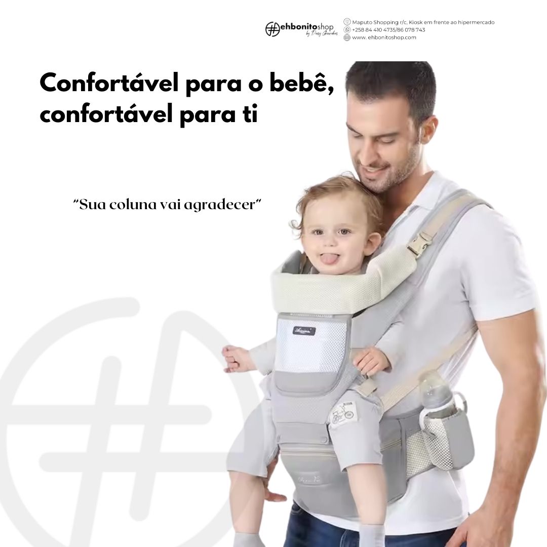 Canguru Ergonômico , Marsúpio 6 em 1 para Bebês – Conforto e Suporte Ajustável dos 0 aos 36 Meses - EhbonitoshopMoz