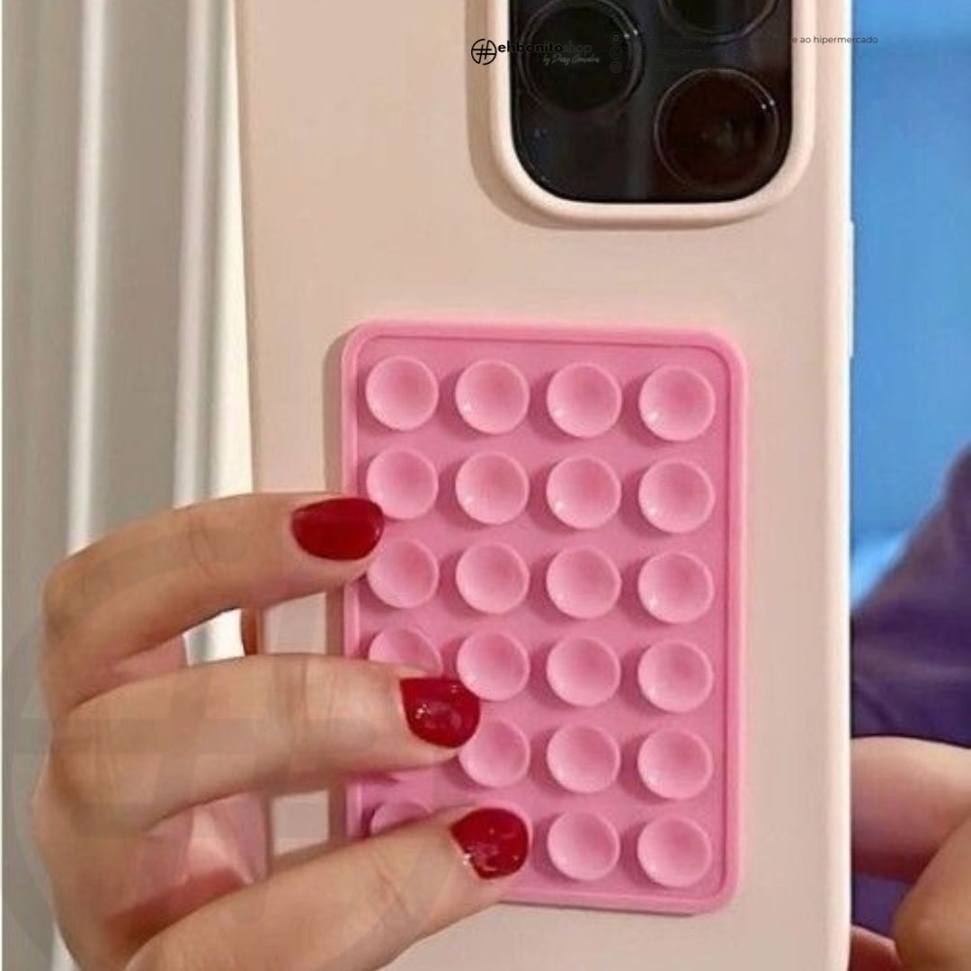 Suporte de Celular com Ventosas de Silicone – Suporte Adesivo com Fixação Forte para Selfies e Vídeos – Durável e Fácil de Usar – Compatível com iPhone e Android – 5,7 cm x 8,2 cm