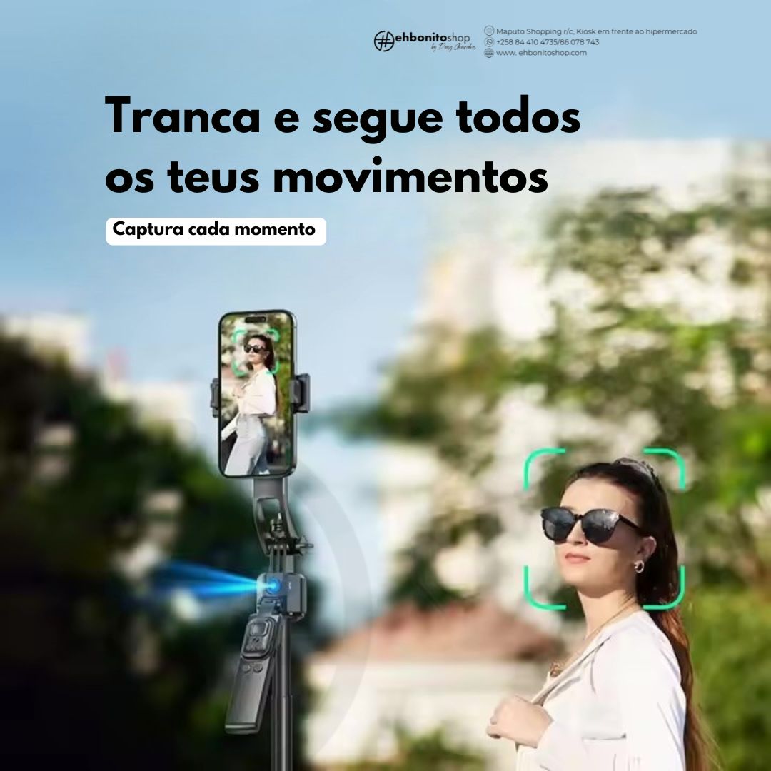 PRÉ VENDA: Tripé , Quadrapod e Bastão de Selfie com Rastreamento Facial por IA