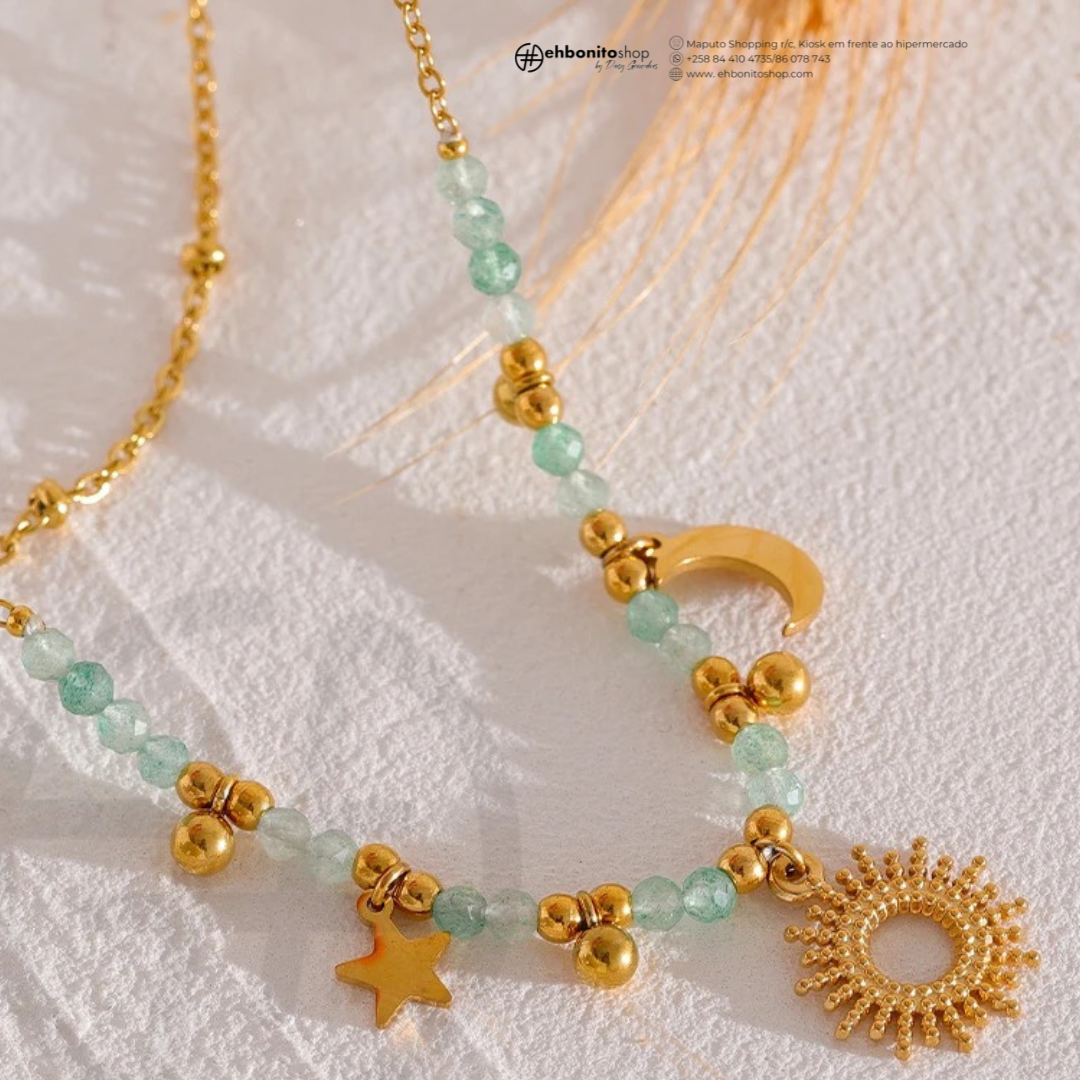 ZOE - COLAR CELESTIAL banho Ouro 18K - EhbonitoshopMoz