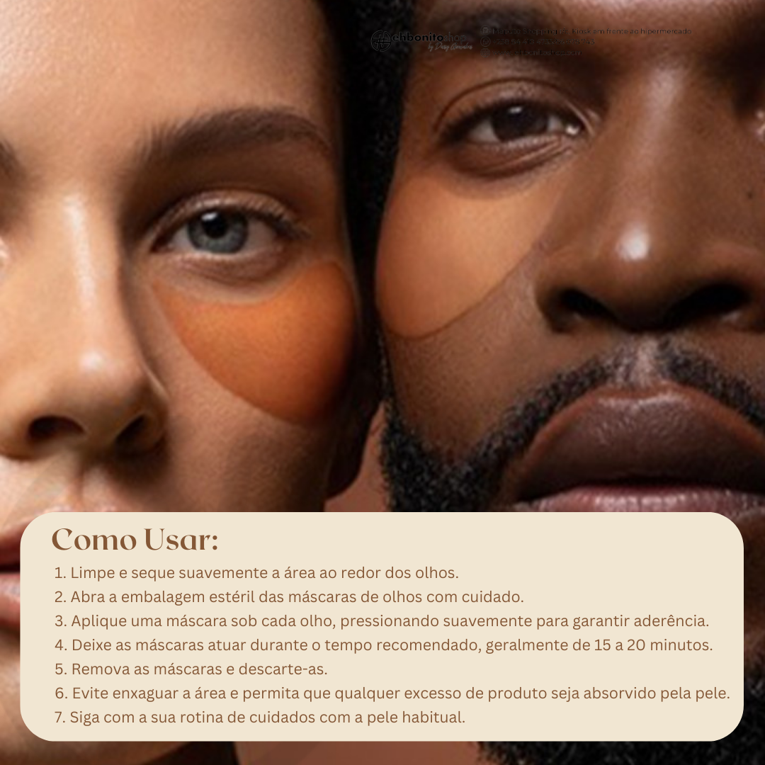 Máscara de Olhos Ouro - Olheiras, Puffy eyes ( Olhos inchados) e Rugas - SKAILIE - EhbonitoshopMoz