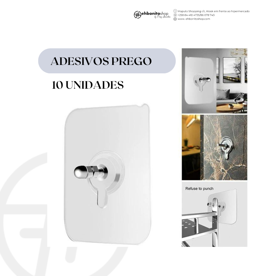 Adesivo Prego pendurador de encaixe- não fure mais paredes - EhbonitoshopMoz