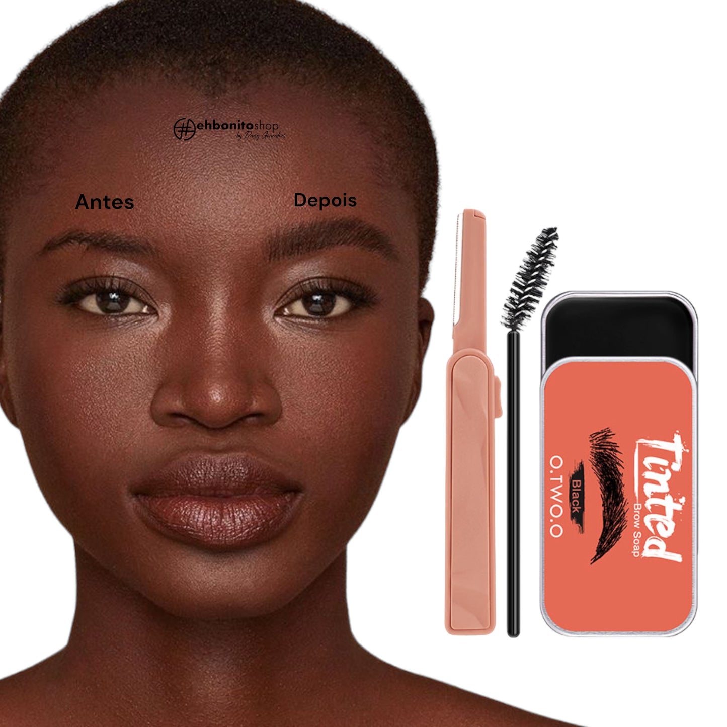 O.TWO.O Cera Modeladora/ sabão de sobrancelha com cor 01 BLACK - EhbonitoshopMoz