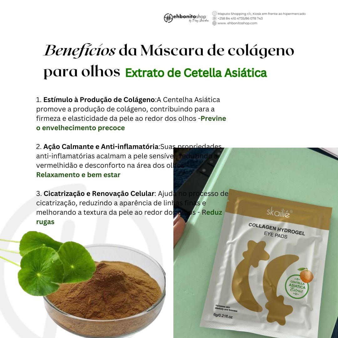 Máscara de Olhos extrato Cetella asiática - Anti envelhecimento - SKAILIE - EhbonitoshopMoz