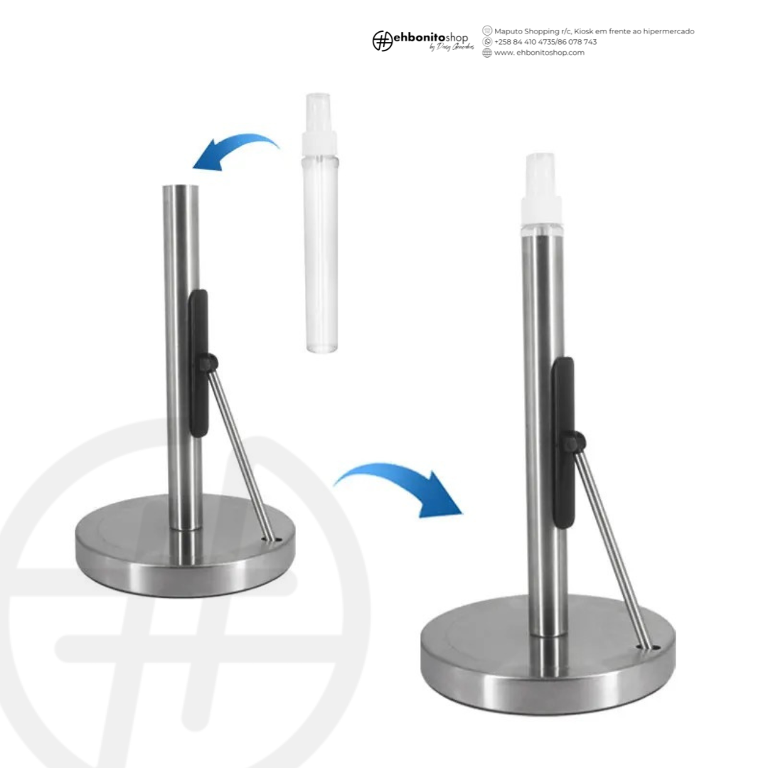 Porta-Rolo de Papel com Pulverizador Integrado - Kit de Limpeza Prático e Eficiente - EhbonitoshopMoz