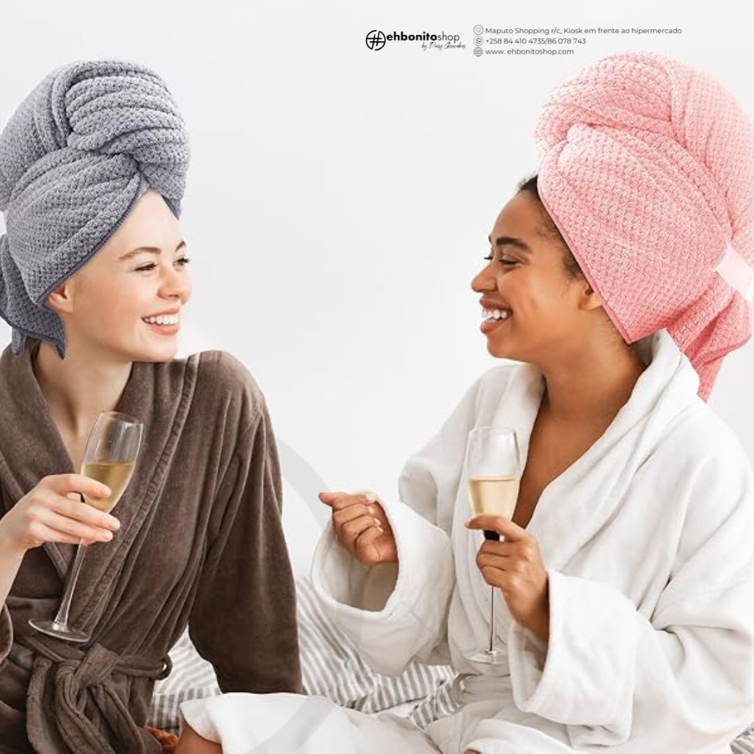 Toalha de Cabelo em Microfibra ehbonito – Grande, Absorvente e Antifrizz - EhbonitoshopMoz