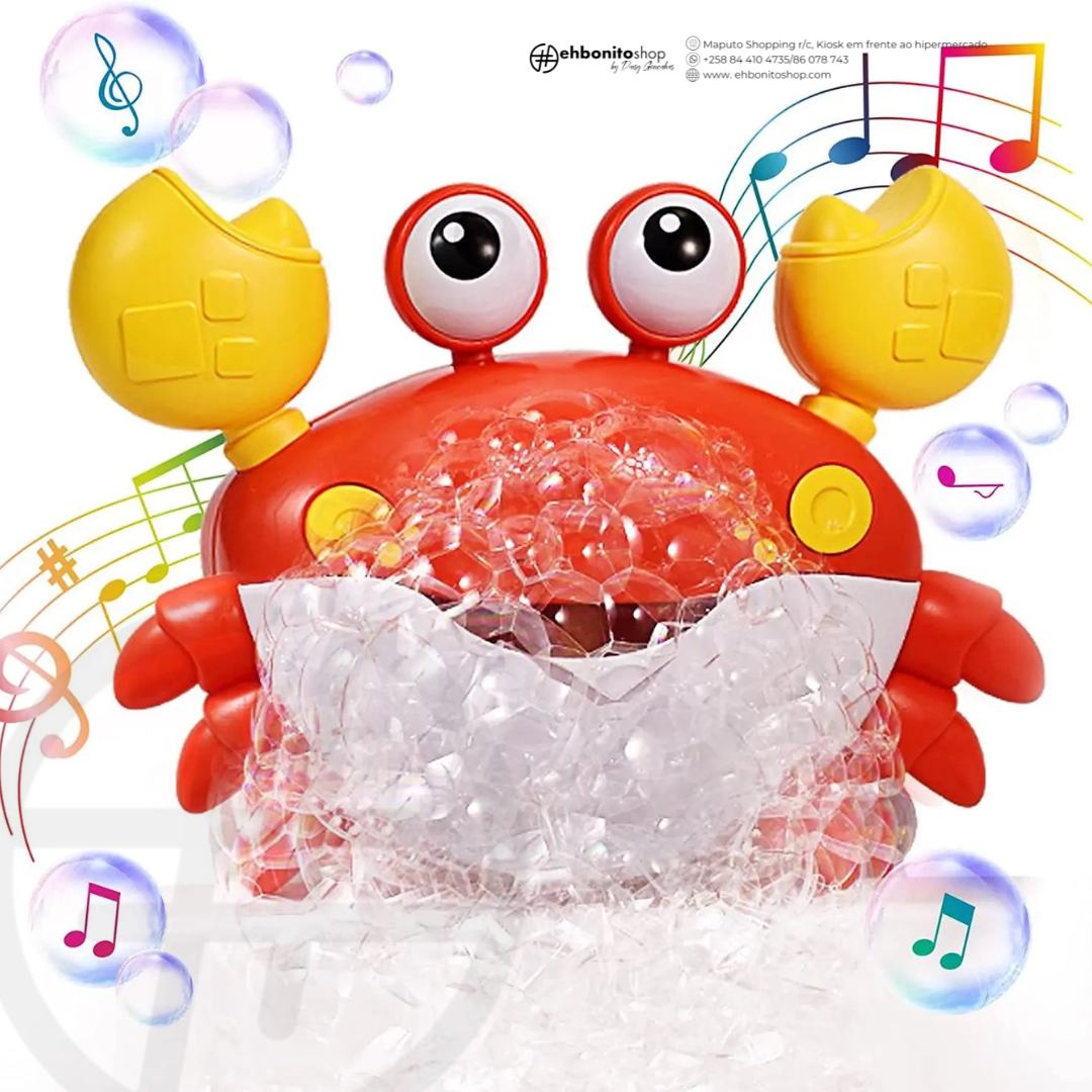 Brinquedo de Banho Caranguejo – Bolhas, Música e Diversão para Bebés e Crianças - EhbonitoshopMoz