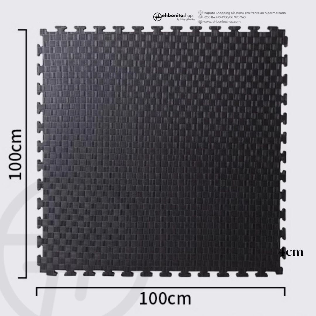 Tapete de Espuma Extra Grosso de 4 cm para Academia em Casa, com Peças Encaixáveis e Reversíveis (1m x 1m) | 4 Peças por Pack, Cobertura de 2 m² | Piso Protetor para Exercícios e Treinos - EhbonitoshopMoz