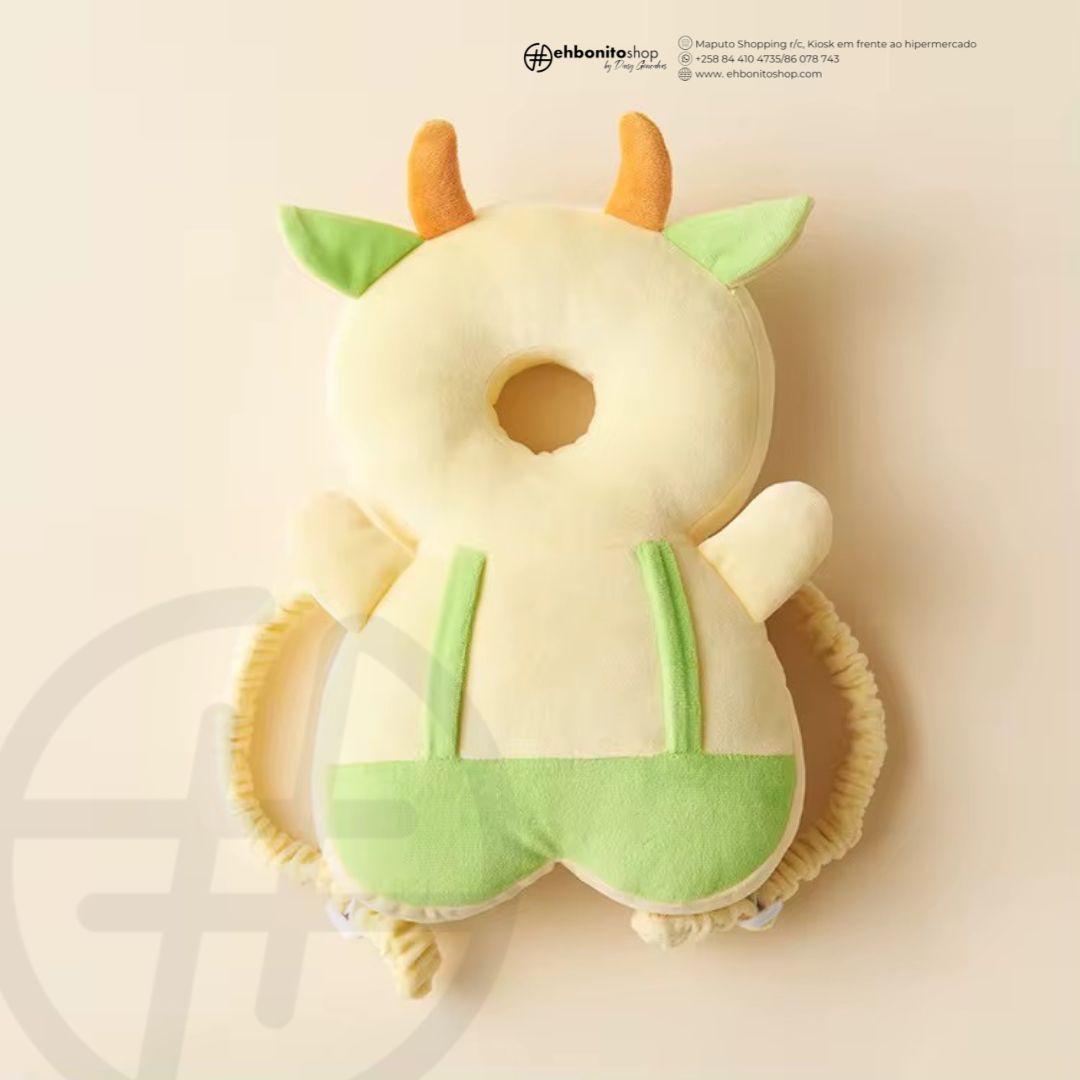 Mochila Protetor de Cabeça para Bebê, Almofada Protetora Macia e Respirável, Ajustável para as Costas e Cabeça do Bebê, Ideal para Idades de 4 a 24 Meses - EhbonitoshopMoz