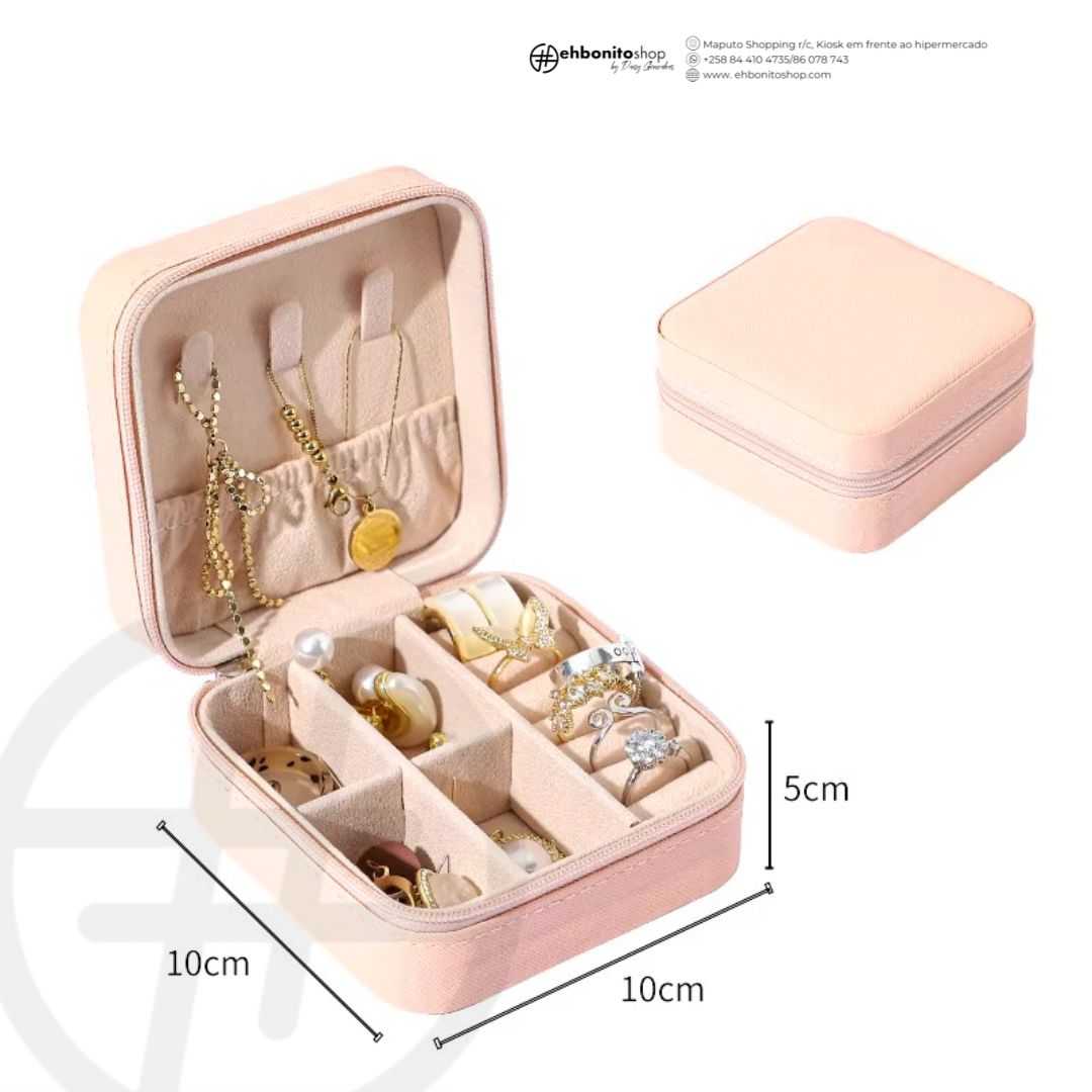 Estojo Portátil de Joias – Compacto, Elegante e Ideal para Viagens - EhbonitoshopMoz