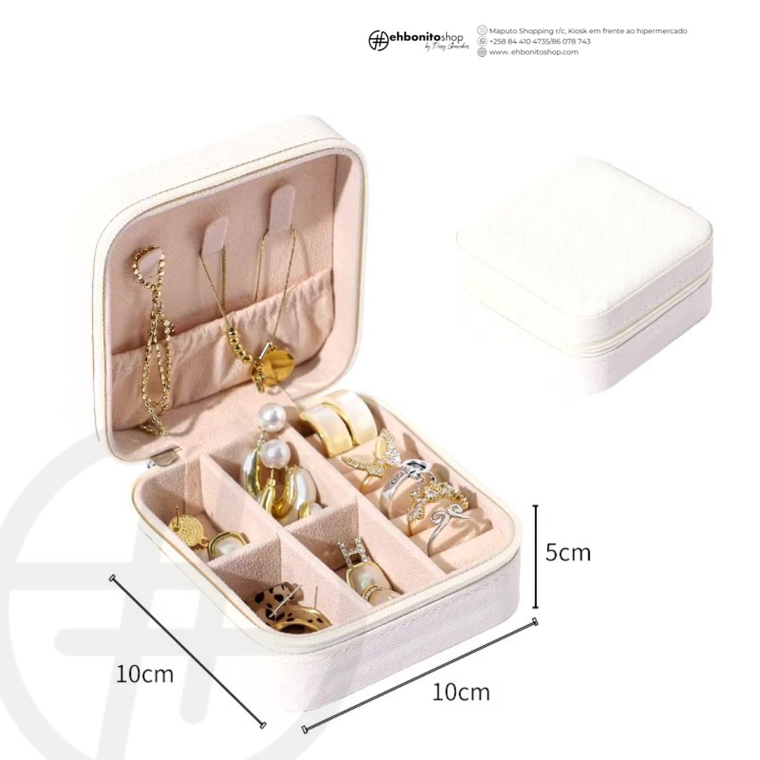 Estojo Portátil de Joias – Compacto, Elegante e Ideal para Viagens - EhbonitoshopMoz