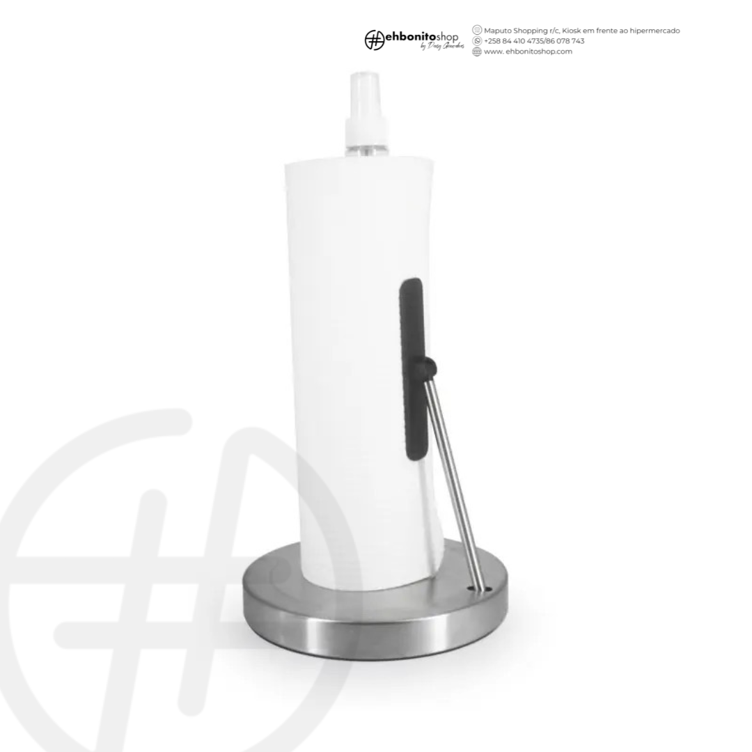 Porta-Rolo de Papel com Pulverizador Integrado - Kit de Limpeza Prático e Eficiente - EhbonitoshopMoz